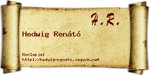 Hedwig Renátó névjegykártya